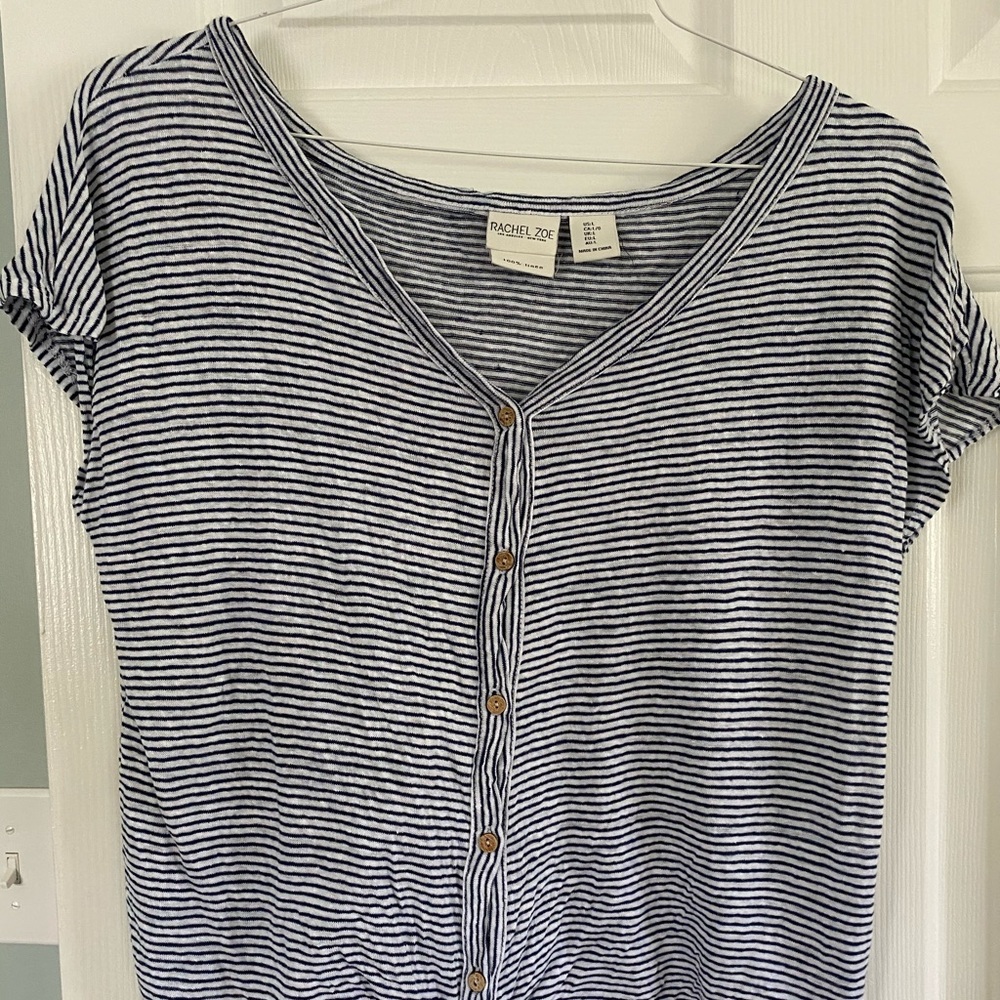Blue/White Top